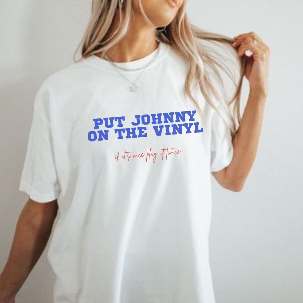 Johnny Cash DTF White Tee - Picture 1 of 4